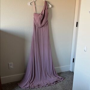 Chic One-Shoulder Desert Rose Dress